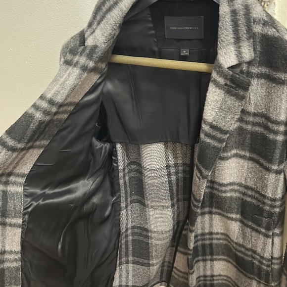 John Varvatos CARSEN PLAID CAR COAT IN BLACK MULTI - Size: MEDIUM - Picture 4 of 8